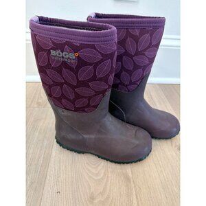 BOGS Kids Range Leafy Purple Waterproof Winter Boots Girls Size 2
